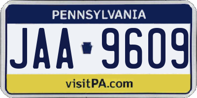 PA license plate JAA9609