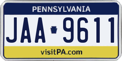 PA license plate JAA9611