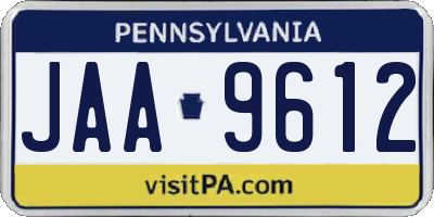 PA license plate JAA9612