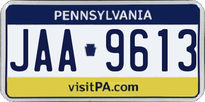 PA license plate JAA9613