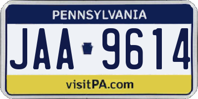 PA license plate JAA9614