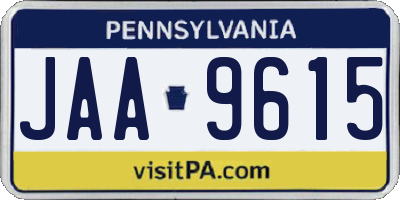 PA license plate JAA9615