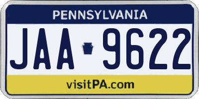 PA license plate JAA9622