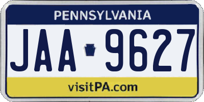 PA license plate JAA9627