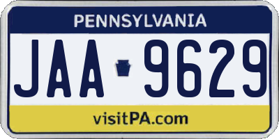 PA license plate JAA9629