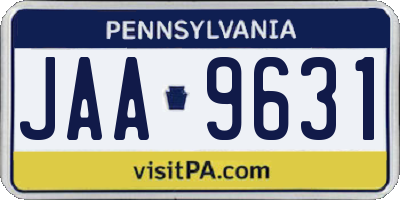 PA license plate JAA9631