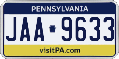 PA license plate JAA9633