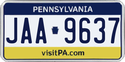 PA license plate JAA9637