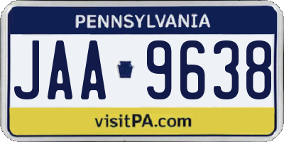 PA license plate JAA9638