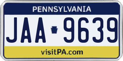 PA license plate JAA9639