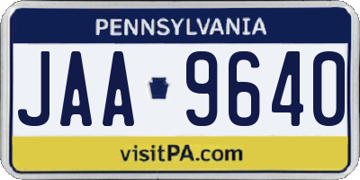 PA license plate JAA9640
