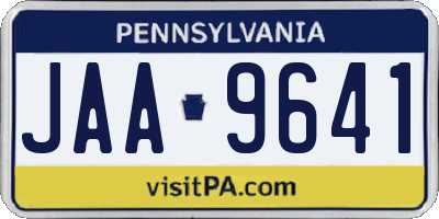 PA license plate JAA9641