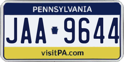 PA license plate JAA9644