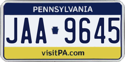 PA license plate JAA9645