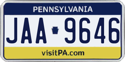 PA license plate JAA9646