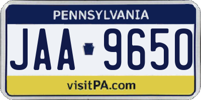 PA license plate JAA9650