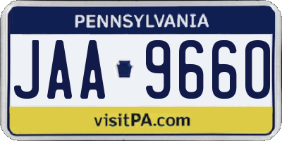 PA license plate JAA9660