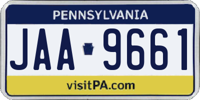 PA license plate JAA9661