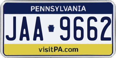 PA license plate JAA9662
