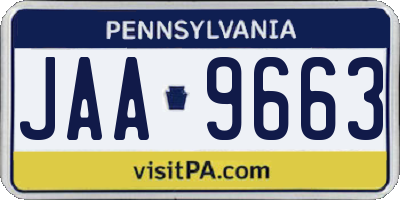 PA license plate JAA9663