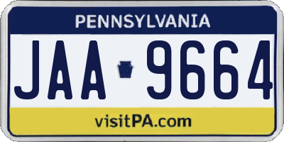 PA license plate JAA9664