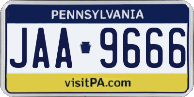 PA license plate JAA9666