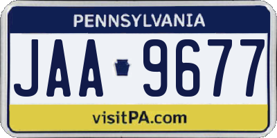 PA license plate JAA9677