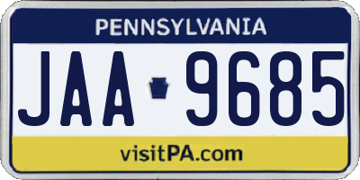 PA license plate JAA9685