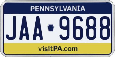 PA license plate JAA9688