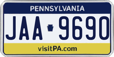 PA license plate JAA9690