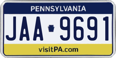 PA license plate JAA9691