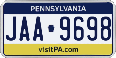 PA license plate JAA9698