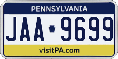 PA license plate JAA9699