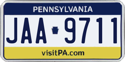 PA license plate JAA9711