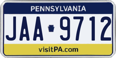 PA license plate JAA9712