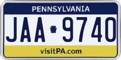 PA license plate JAA9740
