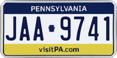 PA license plate JAA9741