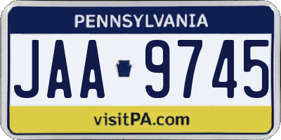 PA license plate JAA9745