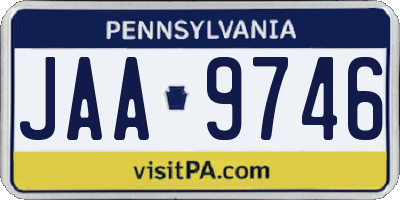 PA license plate JAA9746