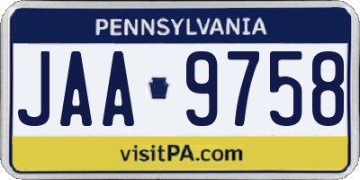 PA license plate JAA9758