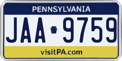 PA license plate JAA9759