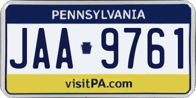 PA license plate JAA9761