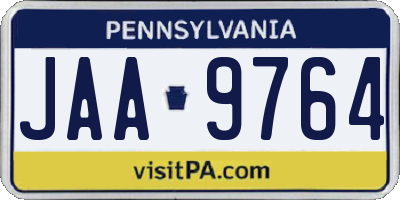 PA license plate JAA9764