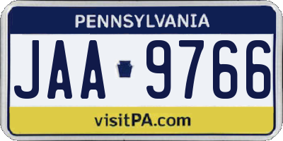 PA license plate JAA9766