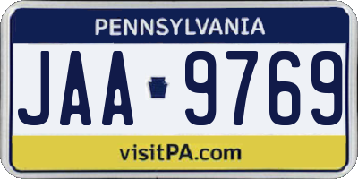 PA license plate JAA9769