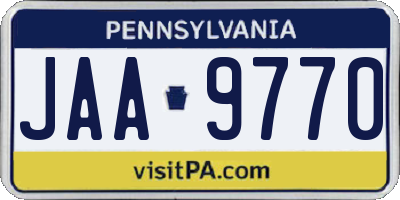 PA license plate JAA9770