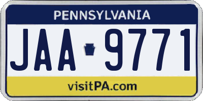 PA license plate JAA9771