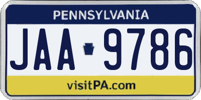 PA license plate JAA9786