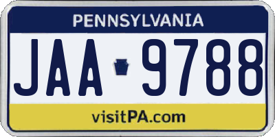 PA license plate JAA9788