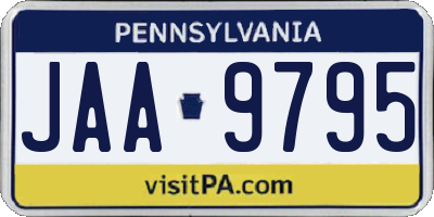 PA license plate JAA9795